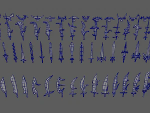 medieval mega kit bash pack series - vol 3 - pole arms 3D Model
