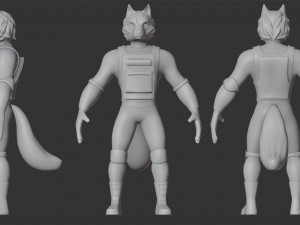 Character Military Wolf with SMG 3Dモデル