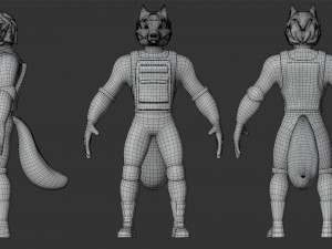 Character Military Wolf with SMG 3Dモデル