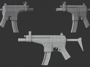 Character Military Wolf with SMG 3D Model