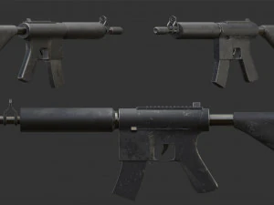 Персонаж військового бика з гвинтівкою 3D Модель