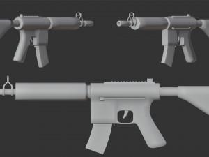 Character Military Bull with Rifle 3D Model