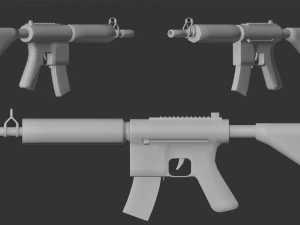 Персонаж військового бика з гвинтівкою 3D Модель