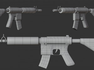 Character Military Bull with Rifle 3D Model