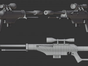 Character Military Raccoon with Sniper Rifle Modello 3D