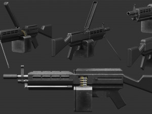 Character Military Rhino with LMG 3D 모델