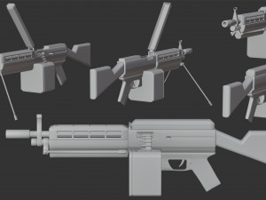 Character Military Rhino with LMG 3D 모델