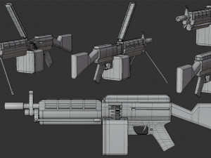 Character Military Rhino with LMG 3D 모델
