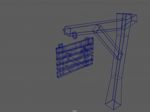 stylized pillar signboard low-poly Modello 3D