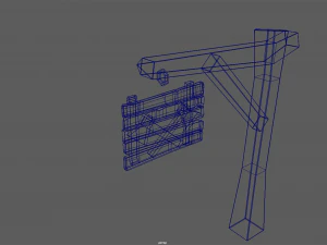 stylized pillar signboard low-poly 3D Model