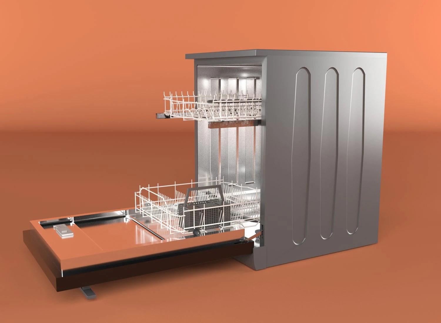 Diswasher 3D Model .c4d .max .obj .3ds .fbx .stl .blend 