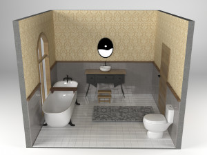 Retro Bathroom 3D Model