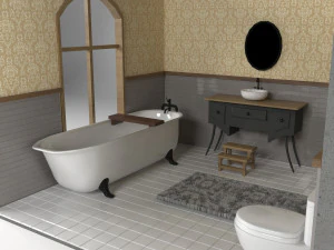 Retro Bathroom 3D Model