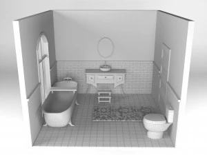 Retro Bathroom 3D Model