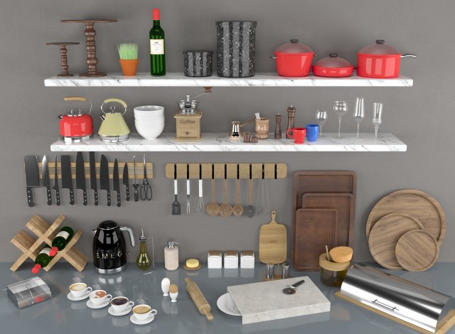 Kitchen Collection Modelo 3D .c4d .max .obj .3ds .fbx .stl .blend 