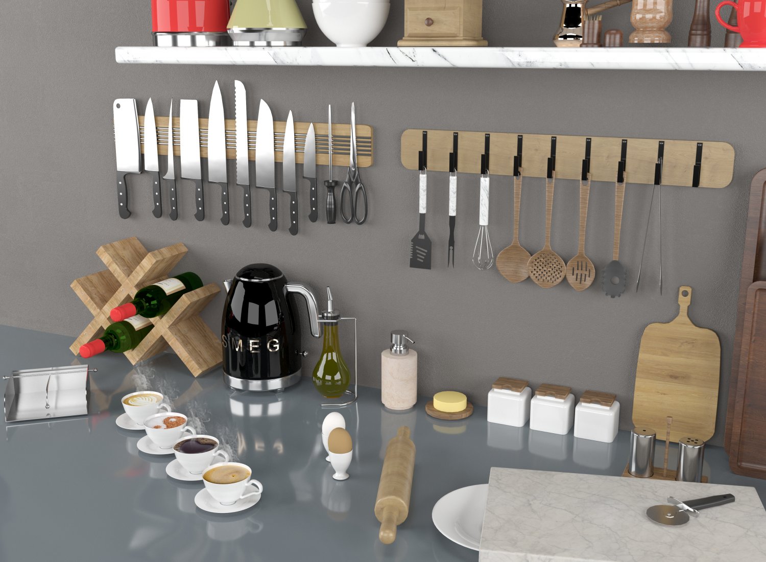 Kitchen accessories 3D Model in Kitchen 3DExport