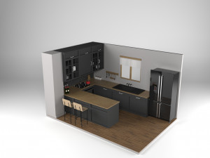 Modern Kitchen Modelo 3D
