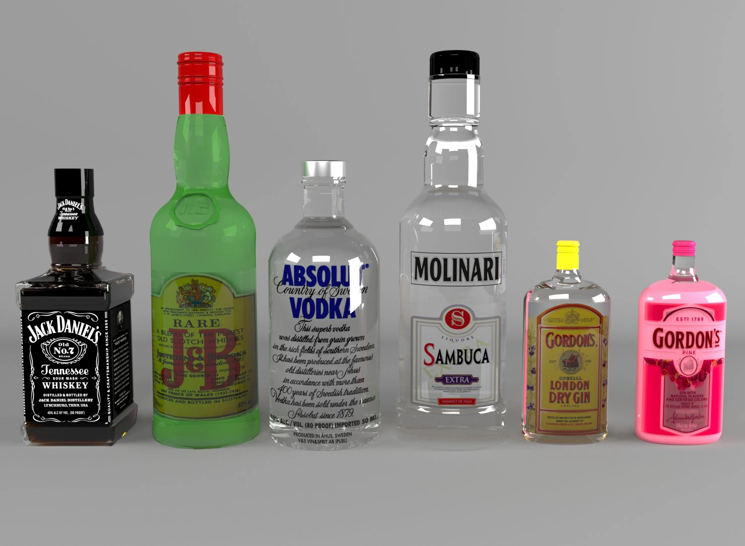 Alcol Collection Low-poly 3D Model .c4d .max .obj .3ds .fbx .stl .blend 