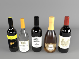 Wine colletion Low-poly 3D-Modell