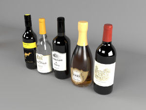 Wine colletion Low-poly Modelo 3D