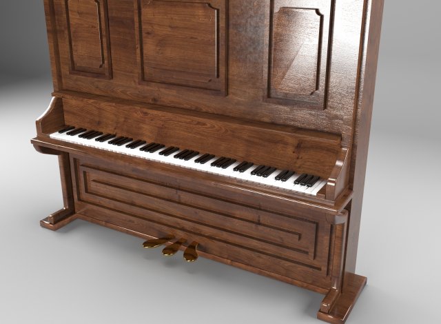 Classic Piano 3D Model .c4d .max .obj .3ds .fbx .stl .blend 