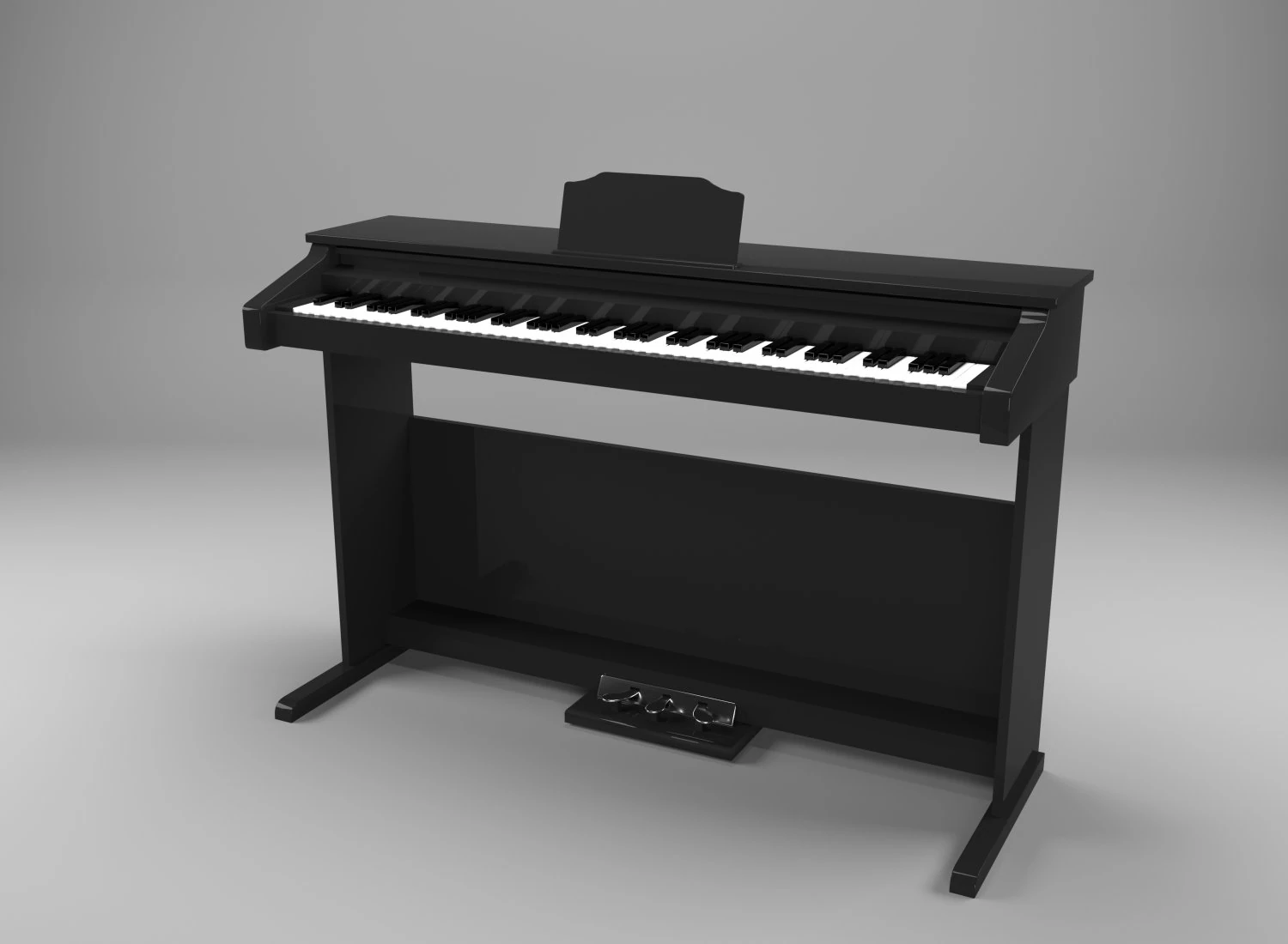 Black Piano 3D Model .c4d .max .obj .3ds .fbx .stl .blend 