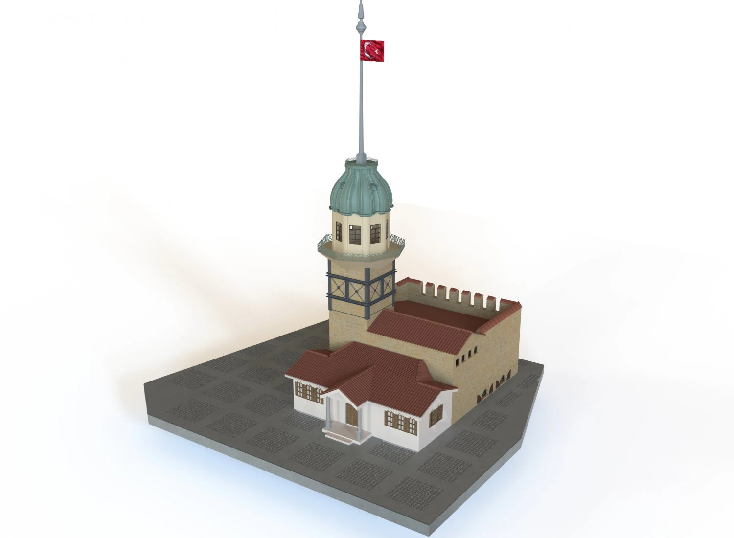 Maidens Tower 3D Model .c4d .max .obj .3ds .fbx .stl .blend 