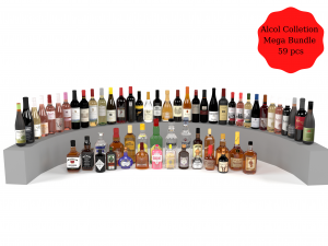 Wine Colletion-Alcol Colletion Bundle Model 3D