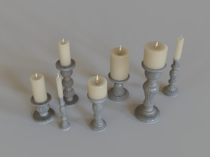Vintage candle colletion 3Dモデル