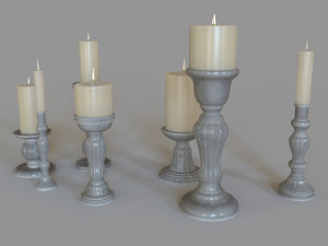 Vintage candle colletion 3Dモデル