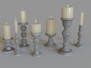 Vintage candle colletion 3Dモデル
