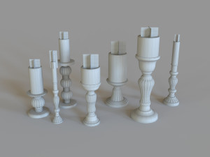 Vintage candle colletion 3Dモデル
