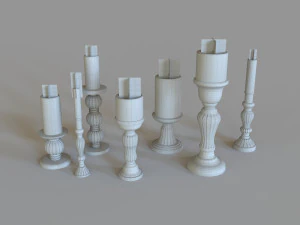 Vintage candle colletion 3D Model