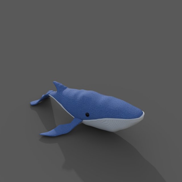 Plush whale toy 3D 模型 .c4d .max .obj .3ds .fbx .stl .blend 