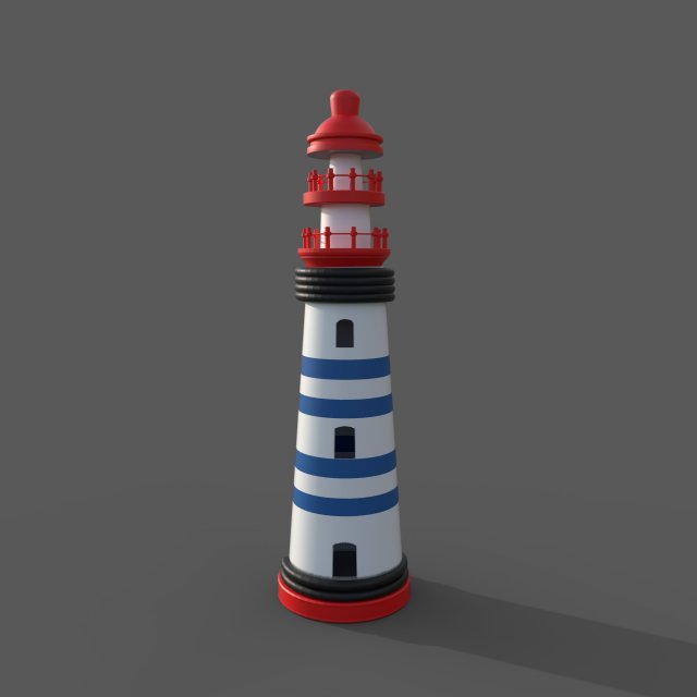 Toy Lighthouse 3D 模型 .c4d .max .obj .3ds .fbx .stl .blend 