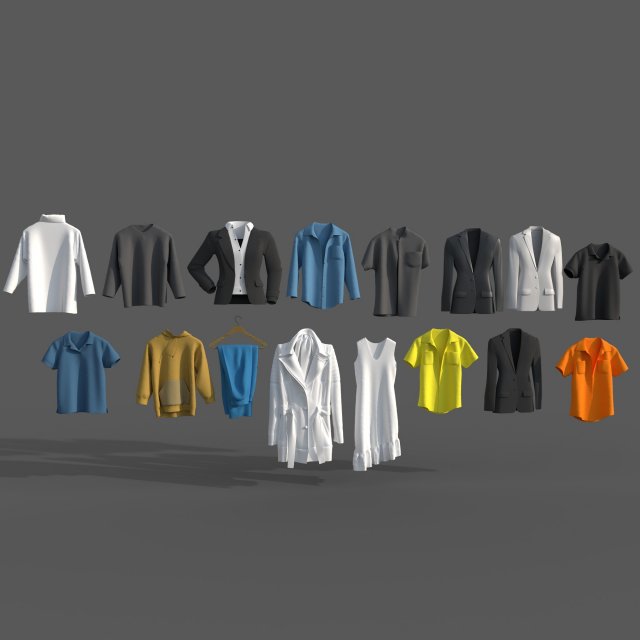 Clothes collection-01 3D 模型 .c4d .max .obj .3ds .fbx .stl .blend 