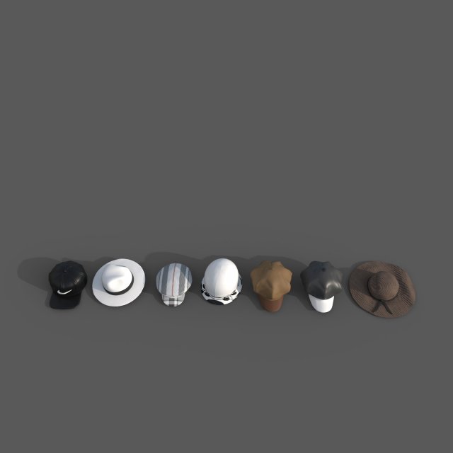 Hat collection-01 3D मॉडल .c4d .max .obj .3ds .fbx .stl .blend 