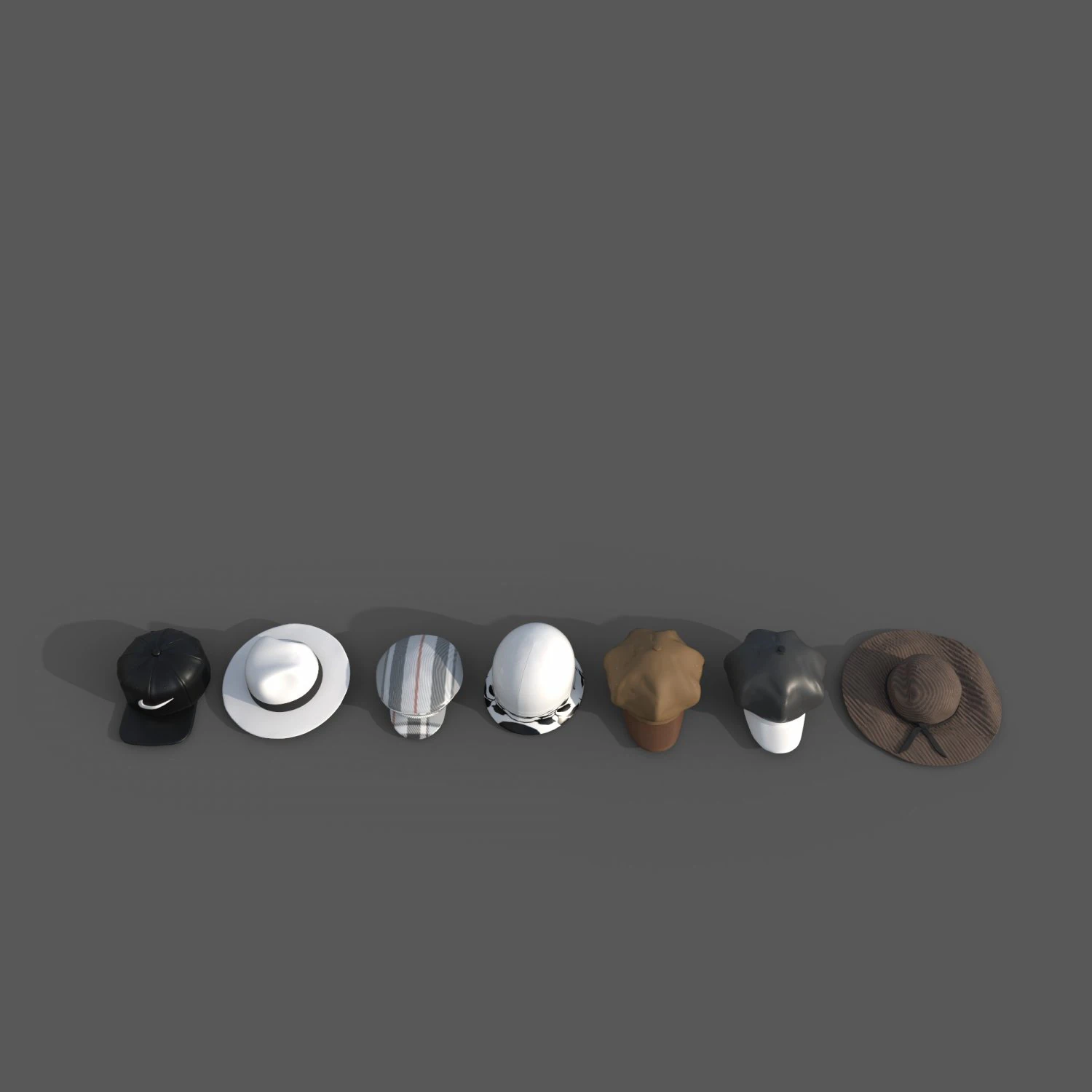 Hat collection-01 3D Model .c4d .max .obj .3ds .fbx .stl .blend 