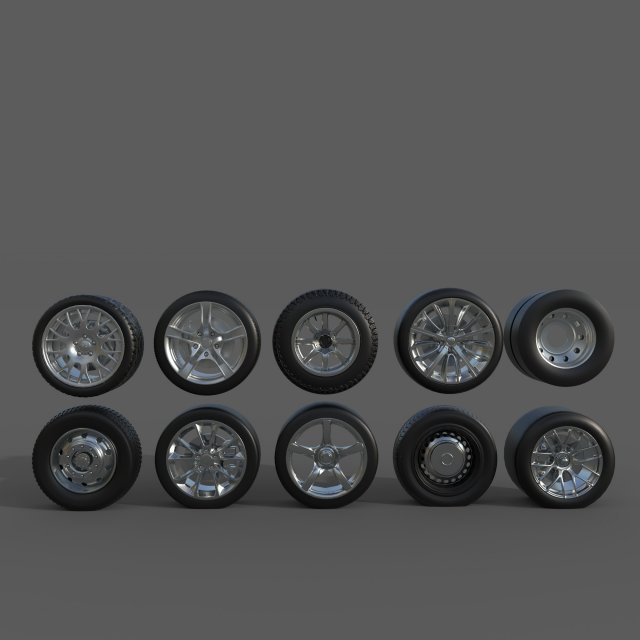 Wheel Set Modello 3D .c4d .max .obj .3ds .fbx .stl .blend 