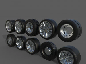 Conjunto de rodas Modelo 3D