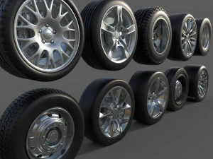 Conjunto de rodas Modelo 3D