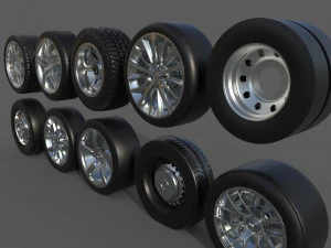 Conjunto de rodas Modelo 3D