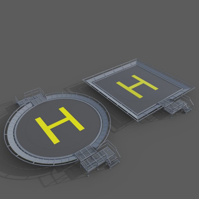 Heliport Modello 3D .c4d .max .obj .3ds .fbx .stl .blend 