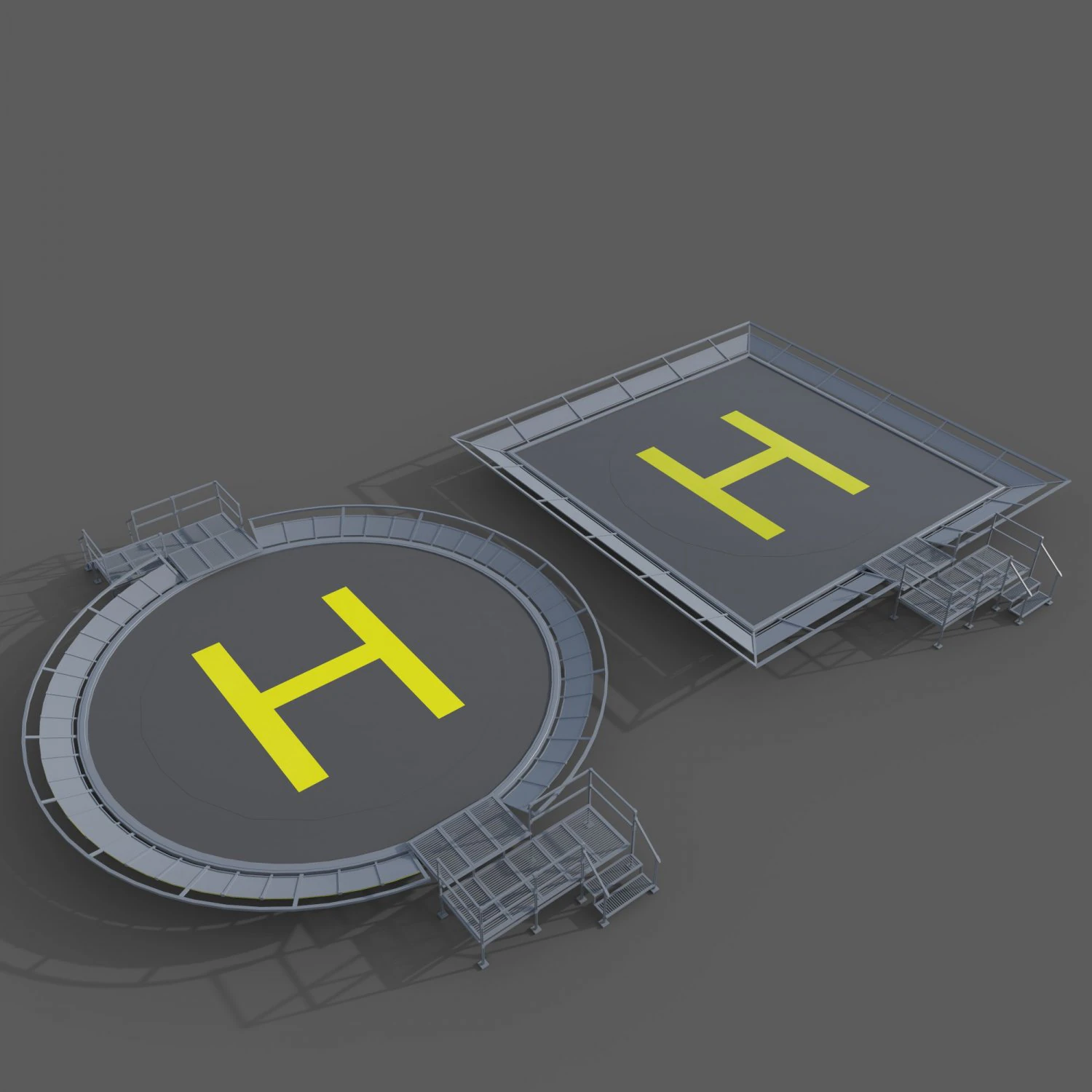 Heliport 3D Model .c4d .max .obj .3ds .fbx .stl .blend