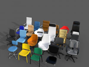 Office Chair Set 3D Model