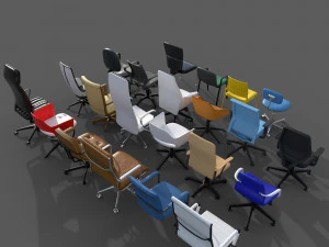 Office Chair Set 3D Model