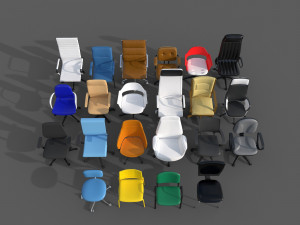 Office Chair Set Model 3D