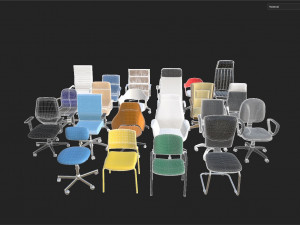 Office Chair Set Model 3D