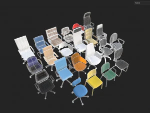 Office Chair Set 3D Model