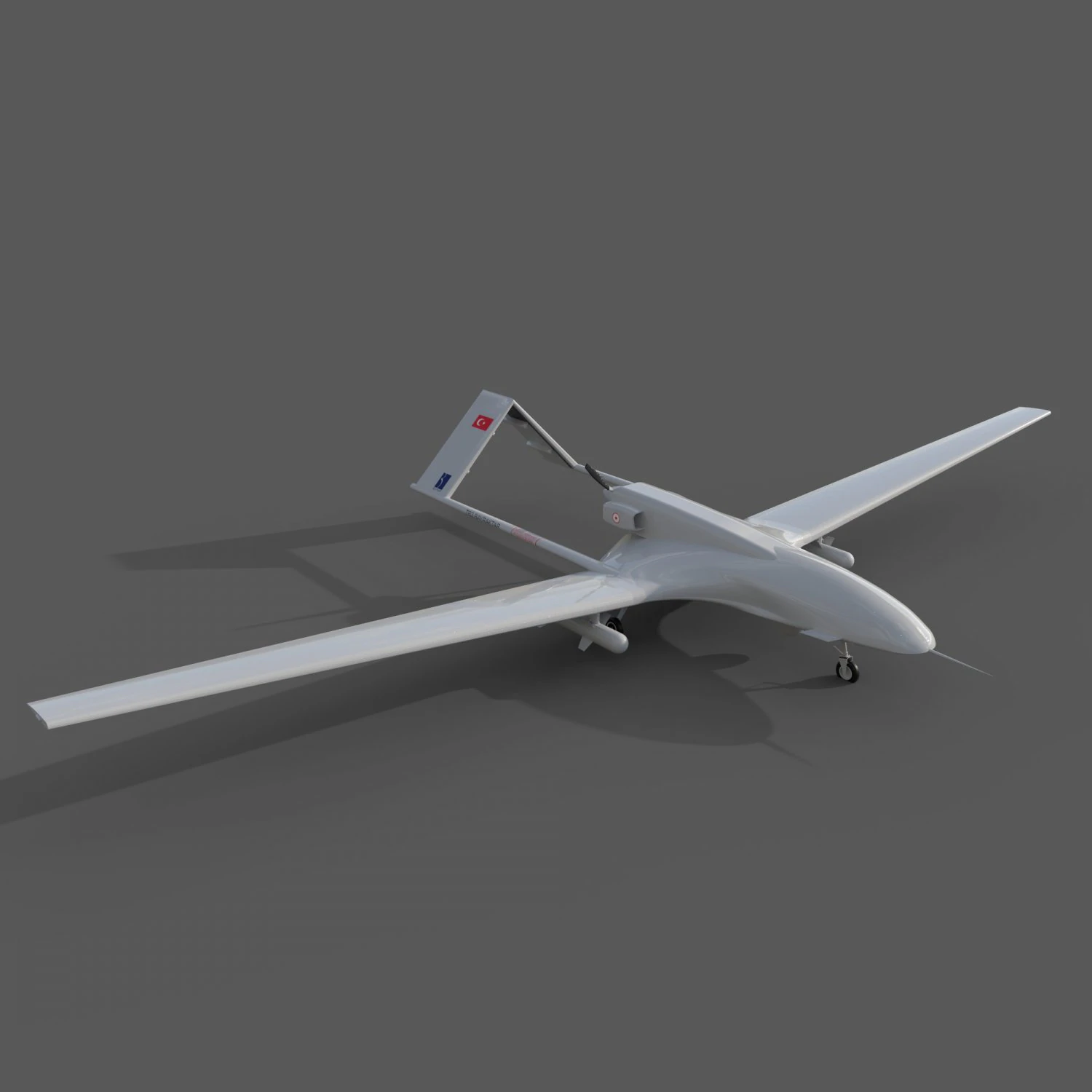 TB2 Bayraktar Drone 3D Model .c4d .max .obj .3ds .fbx .stl .blend 